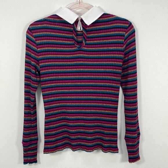 Tina Turk Ribbed Multi colored Colored Top Long Sleeve - Picture 6 of 11